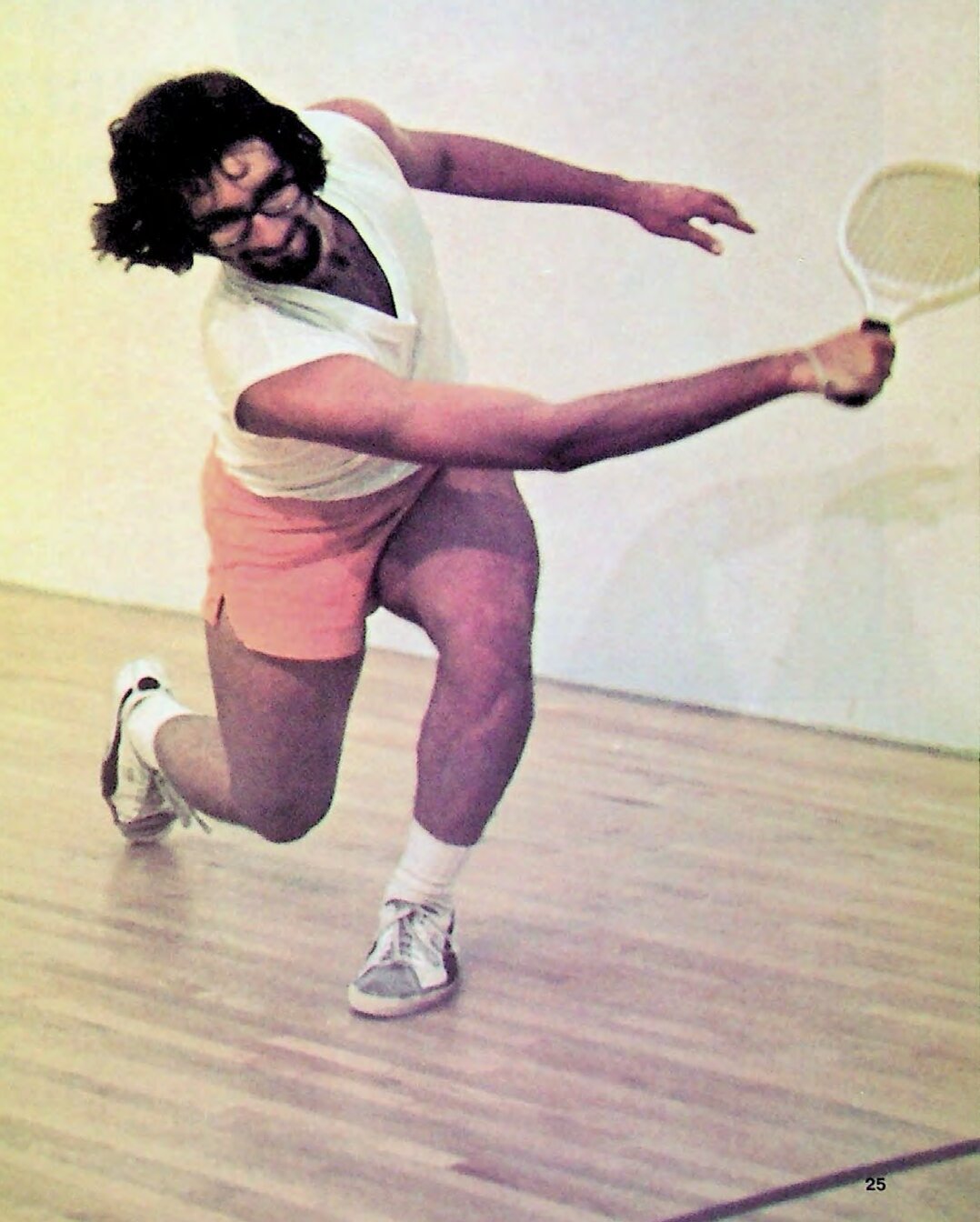 Charlie Brumfield completing his forehand follow-through, original 1973 photograph.